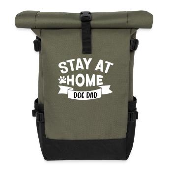 Hundepapa zu Hause - Rolltop Rucksack - Olive/Schwarz - Vorne