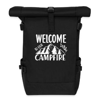 Bienvenue à nos vacances feu de camp - Sac à dos roll top - noir - Devant