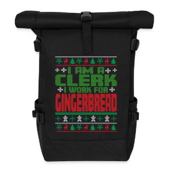 Clerk Christmas Saying - Roll Top Backpack - black - Front