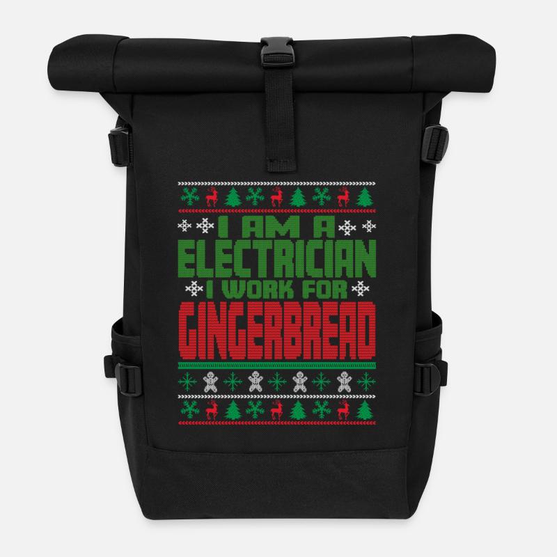 Elektriker Weihnachten Spruch - Rolltop Rucksack - Schwarz