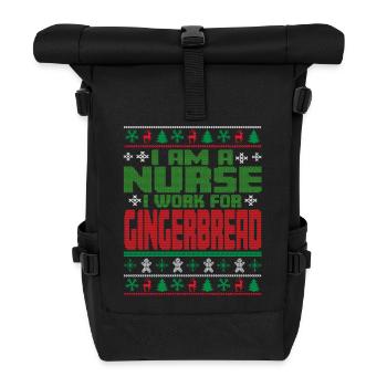 Nurse Christmas Saying - Roll Top Backpack - black - Front