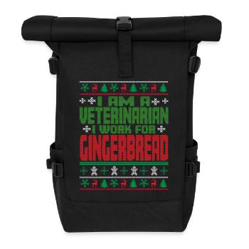 Veterinarian Christmas Saying - Roll Top Backpack - black - Front