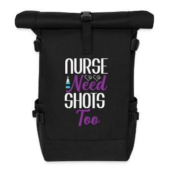 Nurses also need injections - Roll Top Backpack - black - Front