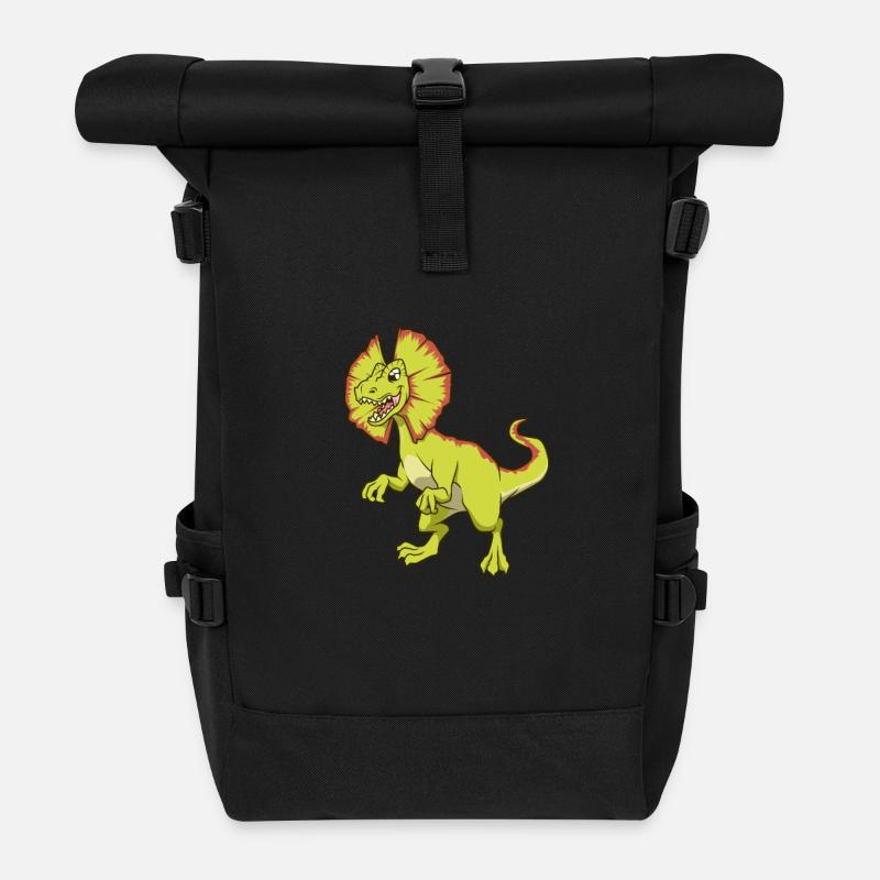 Kawaii Dilophosaurus - Rolltop Rucksack - Schwarz