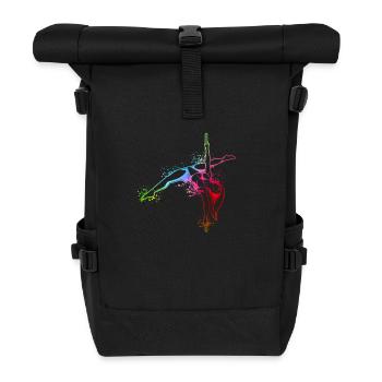 Colorful Pole Fitness Dancer - Roll Top Backpack - black - Front