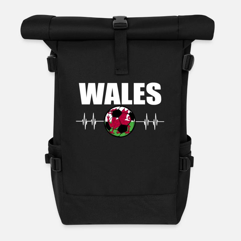 Wales Football - Roll Top Backpack - black