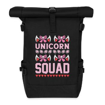 Einhorn Unicorn Squad - Rolltop Rucksack - Schwarz - Vorne