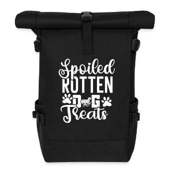 Pampered spoiled dog treats - Roll Top Backpack - black - Front