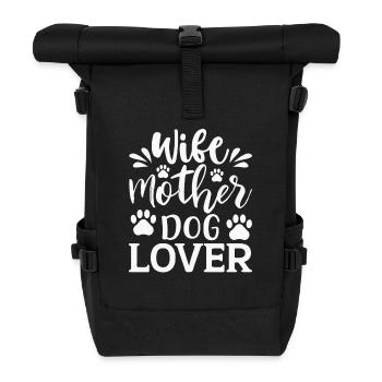 Ehefrau Mutter Hundeliebhaberin - Rolltop Rucksack - Schwarz - Vorne