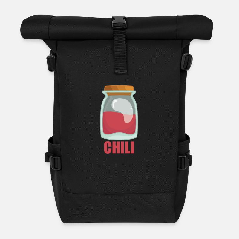 Chili Gewürz Essen Geschmack Kochen - Rolltop Rucksack - Schwarz