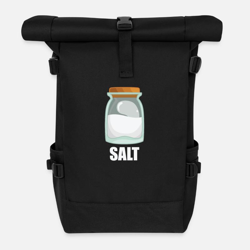 Salt Gewürz Geschmack Essen Kochen - Rolltop Rucksack - Schwarz