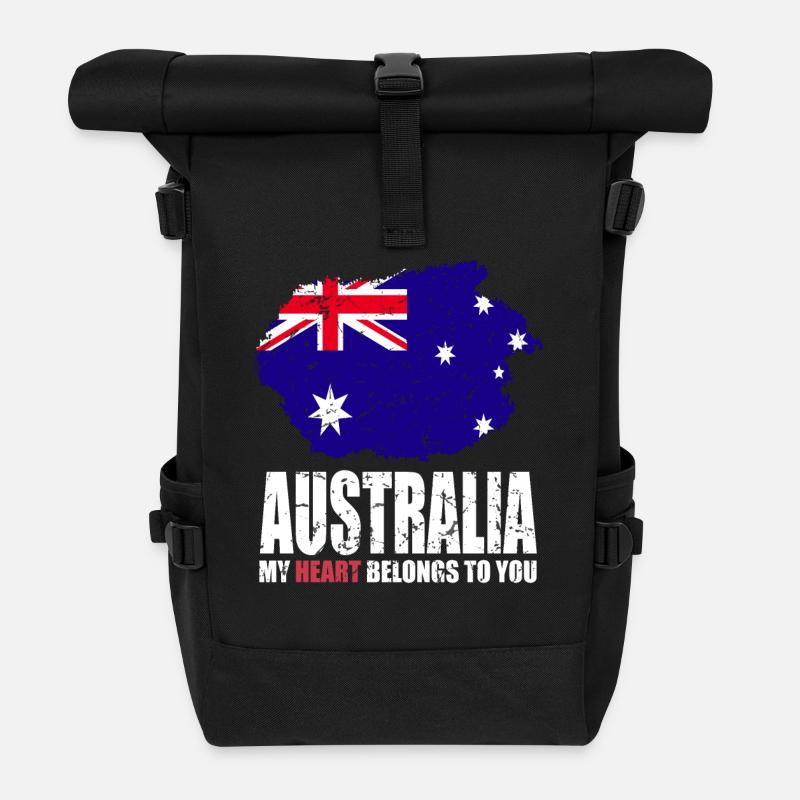 Australien Fahne - Rolltop Rucksack - Schwarz