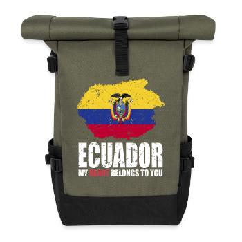 Drapeau de l’Équateur - Sac à dos roll top - olive/noir - Devant
