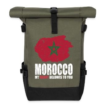 Drapeau du Maroc - Sac à dos roll top - olive/noir - Devant