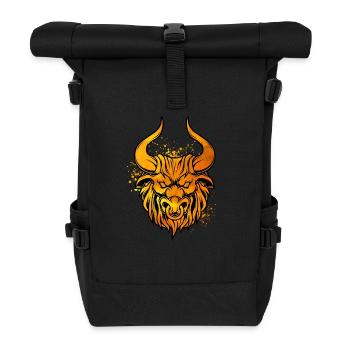 Kopf des Minotaurus - Rolltop Rucksack - Schwarz - Vorne