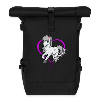 Horse lovers - Appaloosa - Roll Top Backpack - black - Front