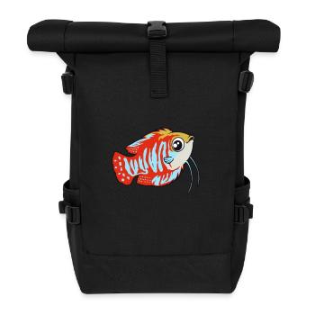 Nématode rayé Kawaii - Sac à dos roll top - noir - Devant