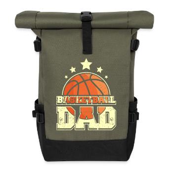 Basketball Daddy Father Dad - Roll Top Backpack - olive/black - Front