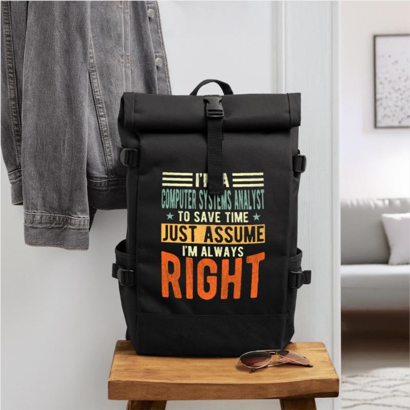 Computer Systems Analyst Roll Top Backpack