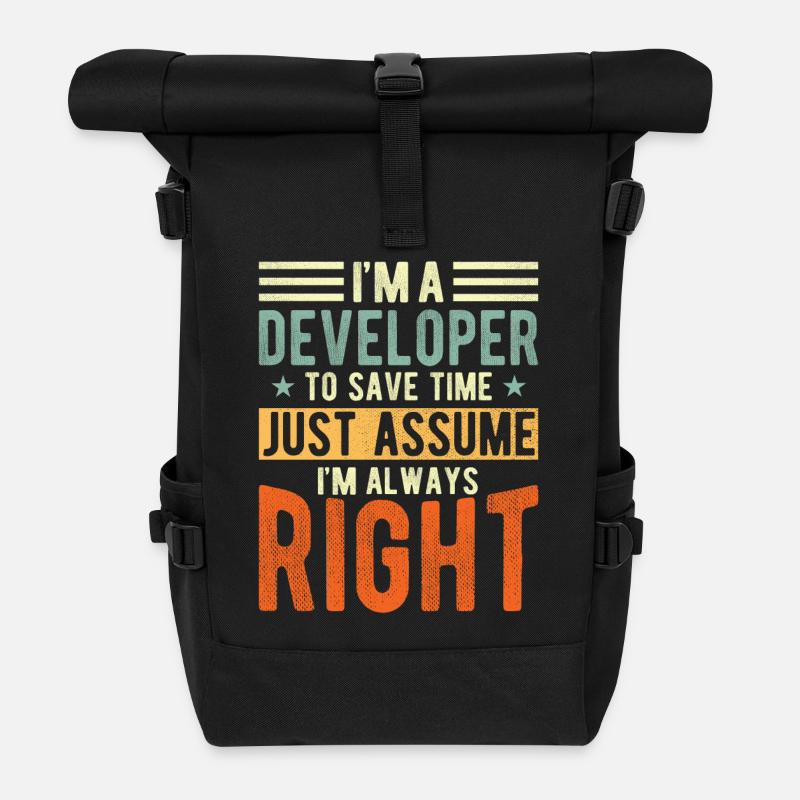 Entwickler - Rolltop Rucksack - Schwarz