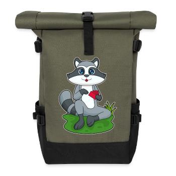 Cartes de poker Raccoon - Sac à dos roll top - olive/noir - Devant