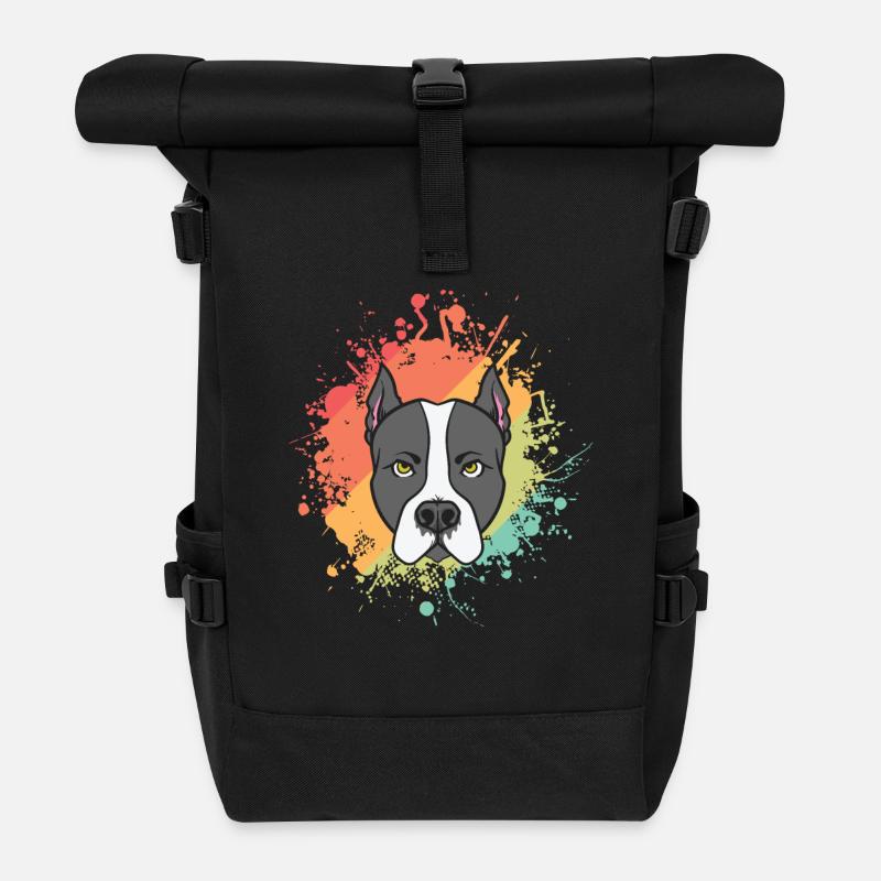 Chien American Staffordshire Terrier Pet - Sac à dos roll top - noir