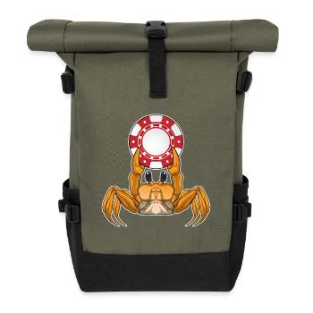 Jetons de poker Crab Poker - Sac à dos roll top - olive/noir - Devant