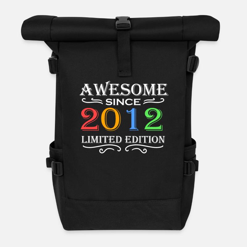 2012 - Jahrgang 2012 - Fantastisch seit 2012 - Rolltop Rucksack - Schwarz