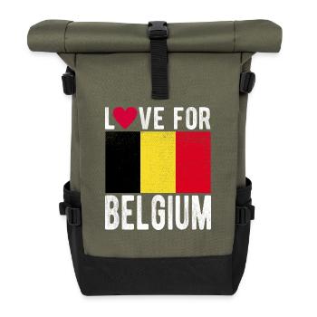 Drapeau de la Belgique - Sac à dos roll top - olive/noir - Devant