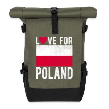 Drapeau de la Pologne - Sac à dos roll top - olive/noir - Devant