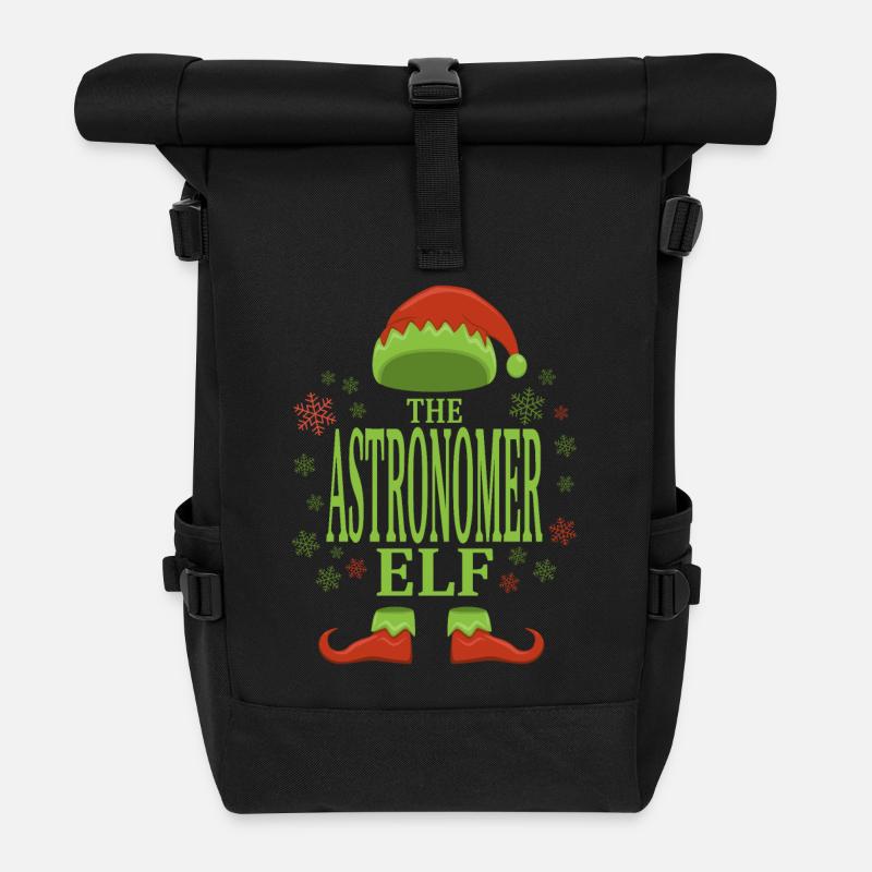 Astronom Weihnachtself - Rolltop Rucksack - Schwarz