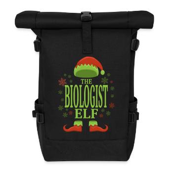 Biologe Weihnachtself - Rolltop Rucksack - Schwarz - Vorne