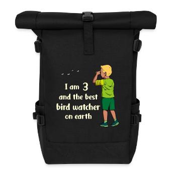 J’ai 3 ans - Garçon Observation des oiseaux - Sac à dos roll top - noir - Devant