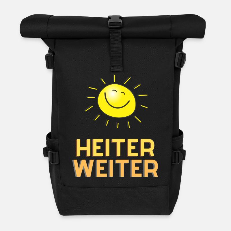 Joyeux Continuer - Sac à dos roll top - noir