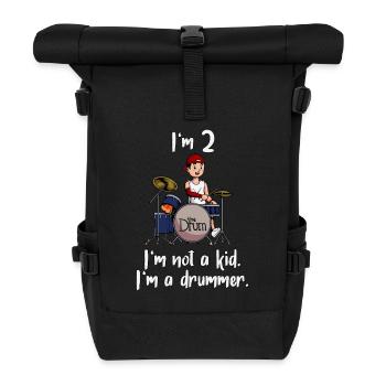 Ich bin 2 - Jungen Schlagzeuger - Rolltop Rucksack - Schwarz - Vorne