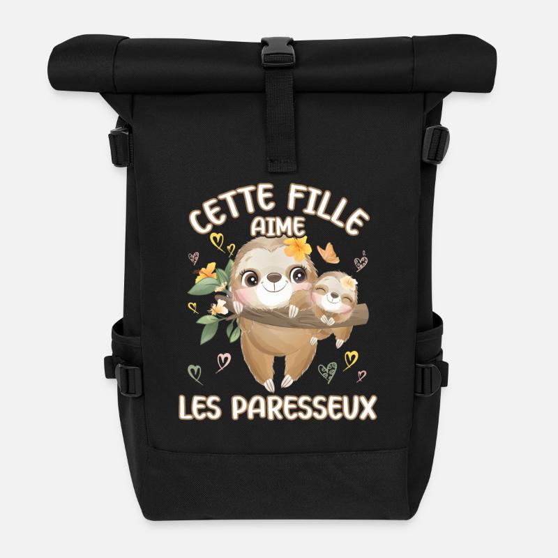 Dieses Mädchen Liebt Faultiere - Rolltop Rucksack - Schwarz