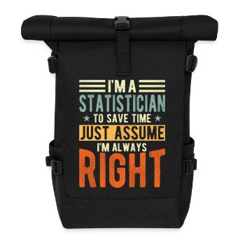 Statistiker - Rolltop Rucksack - Schwarz - Vorne