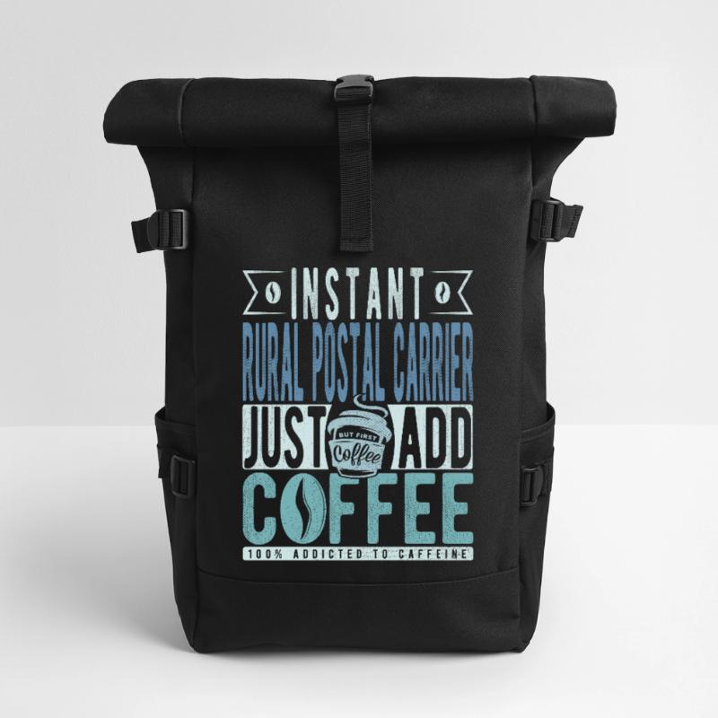 Rural Postcode Conference Coffee Saying Roll Top Backpack