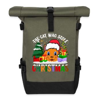The cat who stole christmas for Cat Lovers - Roll Top Backpack - olive/black - Front
