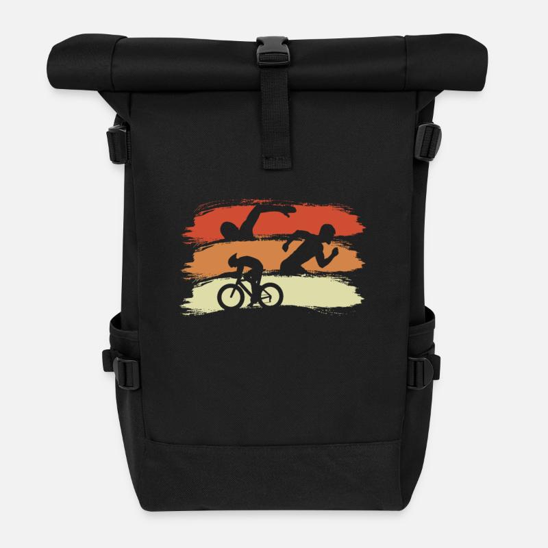 Triathlet Veranstaltung - Rolltop Rucksack - Schwarz