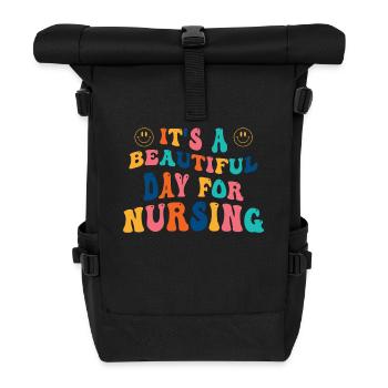 Krankenschwester Krankenpflege Geschenk - Rolltop Rucksack - Schwarz - Vorne