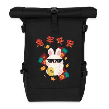 Ratte Chinesisches Sternzeichen - Rolltop Rucksack - Schwarz - Vorne