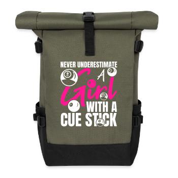 Fille au billard - Sac à dos roll top - olive/noir - Devant