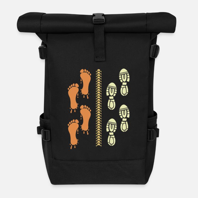 Triathlet Läufer Radfahrer - Rolltop Rucksack - Schwarz