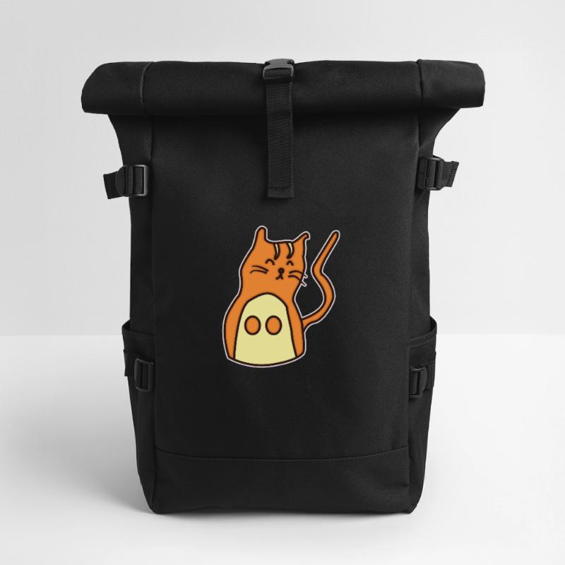 Chat dessiné à la main Sac à dos roll top