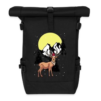 Xmas Christmas Deer Nicholas Reindeer Christmas - Roll Top Backpack - black - Front