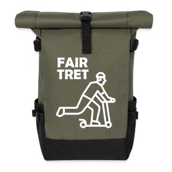 FAIR TRET Roller - Rolltop Rucksack - Olive/Schwarz - Vorne