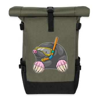 Mole Diver Snorkel Diving - Roll Top Backpack - olive/black - Front