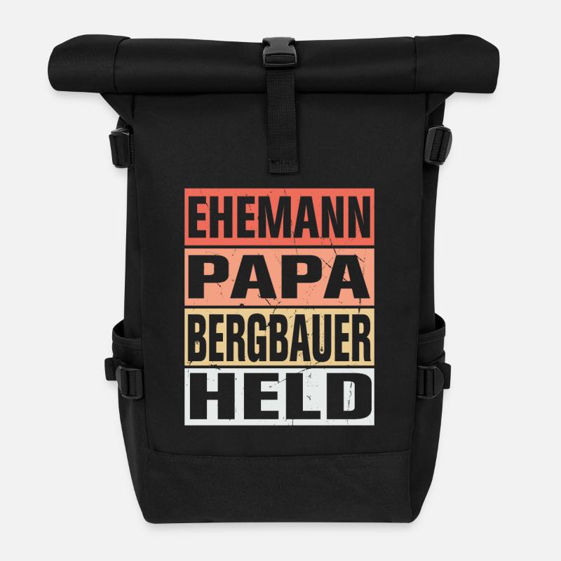Bergbauer Vater Ehemann Held - Rolltop Rucksack - Schwarz