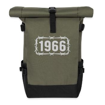 Birthday born 1966 Barbed wire - Roll Top Backpack - olive/black - Front